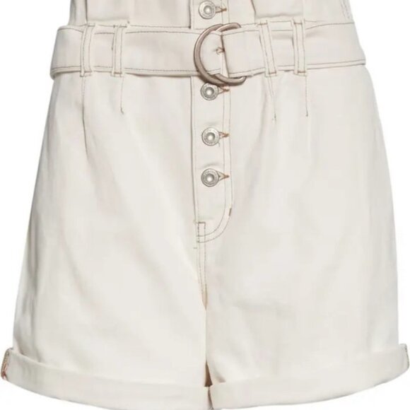 Nwt Revolve Free People Cindy Utility Shorts Ecru‎ Size 8 New With Tags Paperbag - Picture 7 of 8